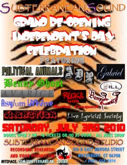 Subterranean Sound Independent's Day Celebration